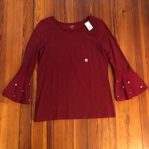 Loft Burgundy Pearl Shirt
